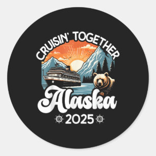 Adesivo Redondo Correspondência de Família Amigos E Grupo Alaskan