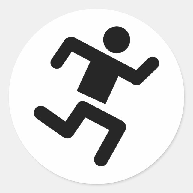 Adesivo Redondo corrida de atletismo negro (Frente)