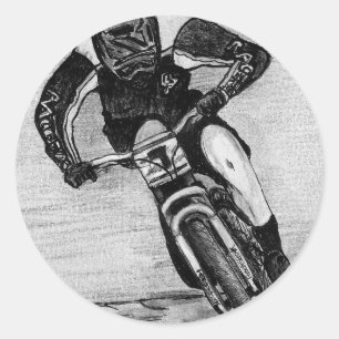Adesivo Redondo Corrida de bicicleta de montanha