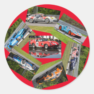 Adesivo Redondo Corrida de Carros Esportivos