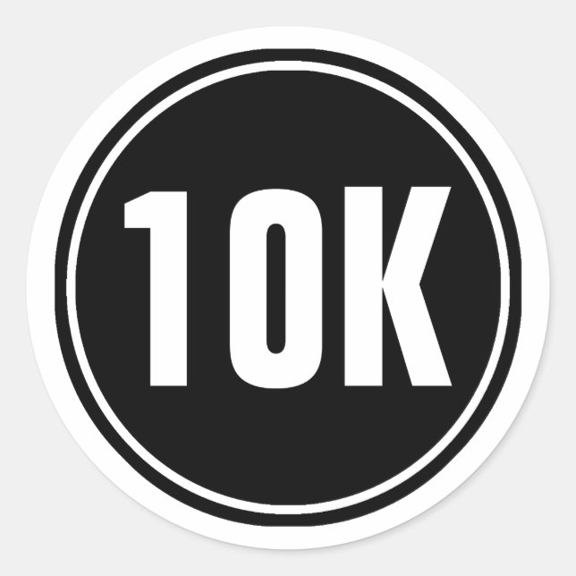 Adesivo Redondo Corrida de Maratona 10K (Frente)