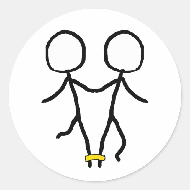 Adesivo Redondo Corrida de três pernas (Frente)