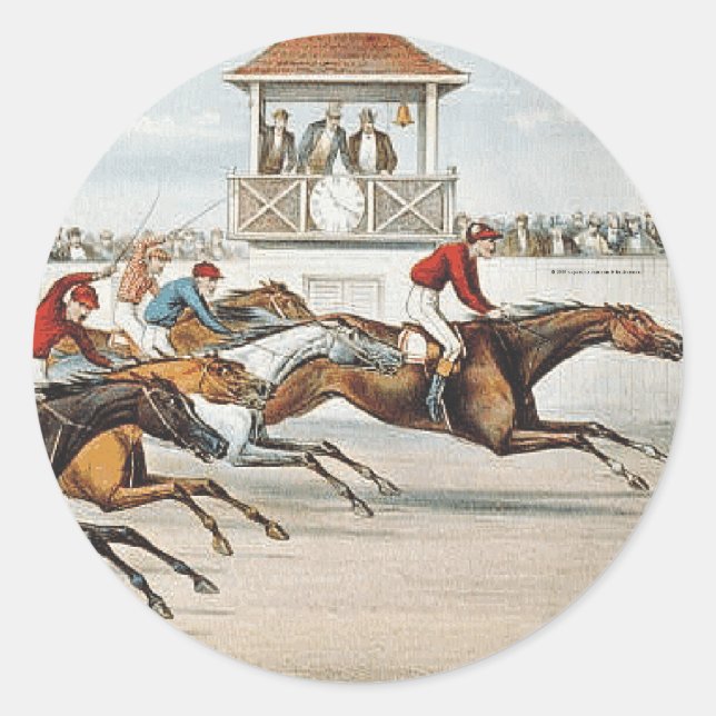 Adesivo Redondo Corrida para a vitória (Frente)