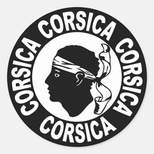 Adesivo Redondo Córsega - Corsica (Frente)