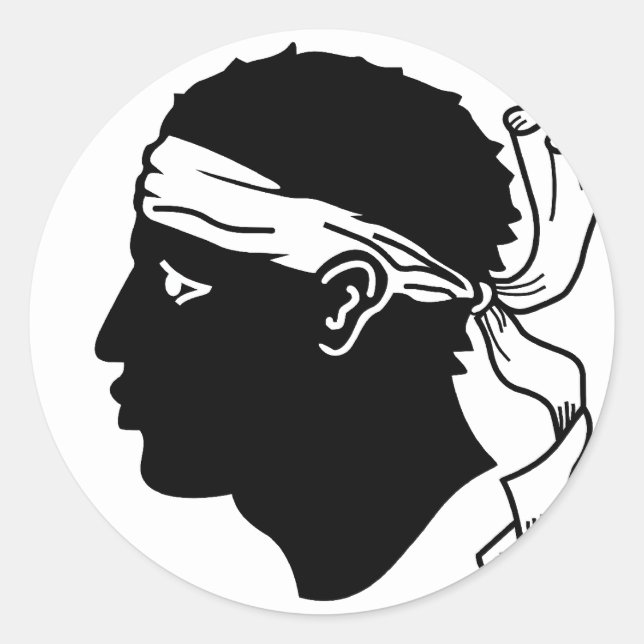 Adesivo Redondo Córsega, França (Frente)