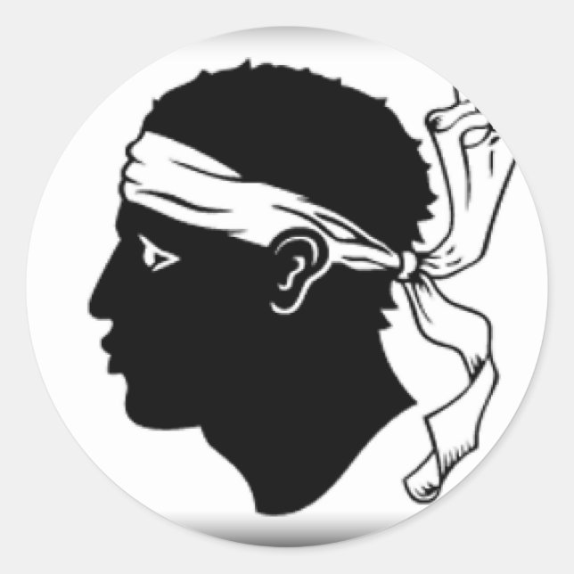 Adesivo Redondo Corsica France Flag (Frente)