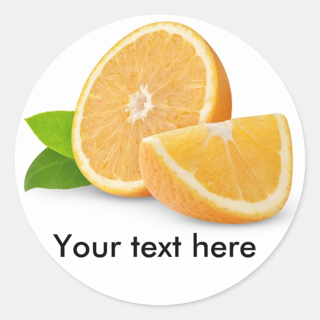 Adesivo Redondo Cortar frutas laranja (Frente)