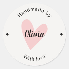 Adesivo Redondo Corte de bege simples com marca personalizada