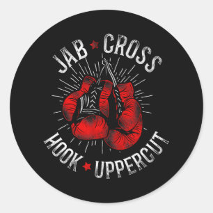 Adesivo Redondo Corte Superior do Gancho Cruzado Jab Boxing