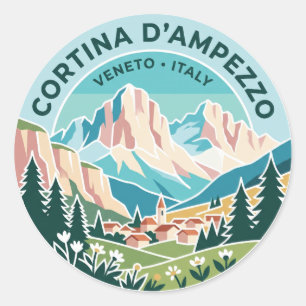 Adesivo Redondo Cortina d'Ampezzo Itália