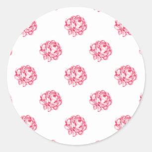 Adesivo Redondo Cortinas Florais Rosa Vintage