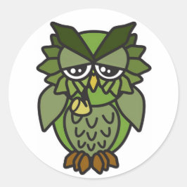 Adesivo Redondo Coruja de fumo 2,0