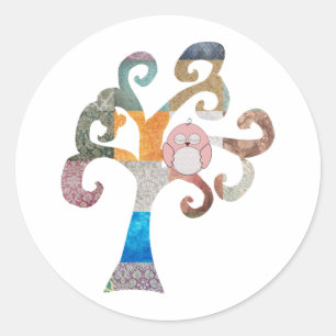 Adesivo Redondo Coruja do sono