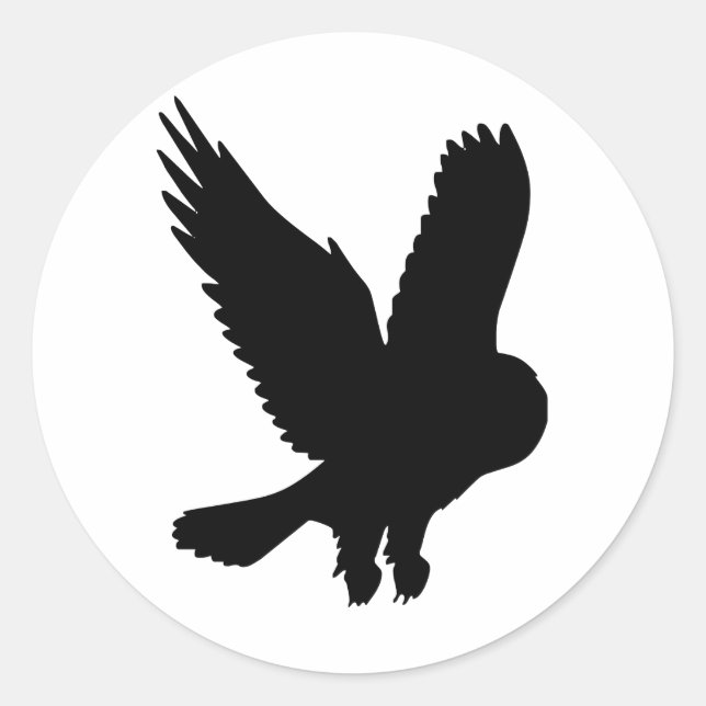 Adesivo Redondo Coruja em Voo (Frente)