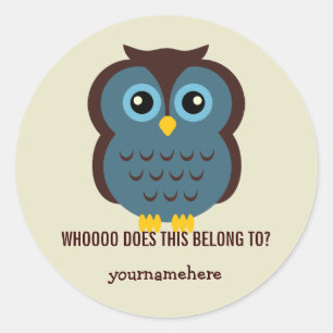 Adesivo Redondo Coruja Fantástica PERTENCE A Vinheiros
