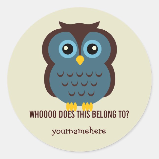 Adesivo Redondo Coruja Fantástica PERTENCE A Vinheiros (Frente)