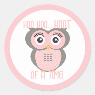 Adesivo Redondo Coruja Geométrica Estilizada Roxa