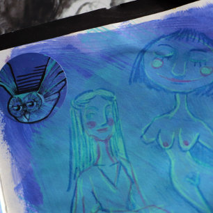 Adesivo Redondo Coruja Roxa