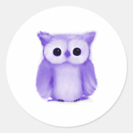 Adesivo Redondo Coruja Roxa