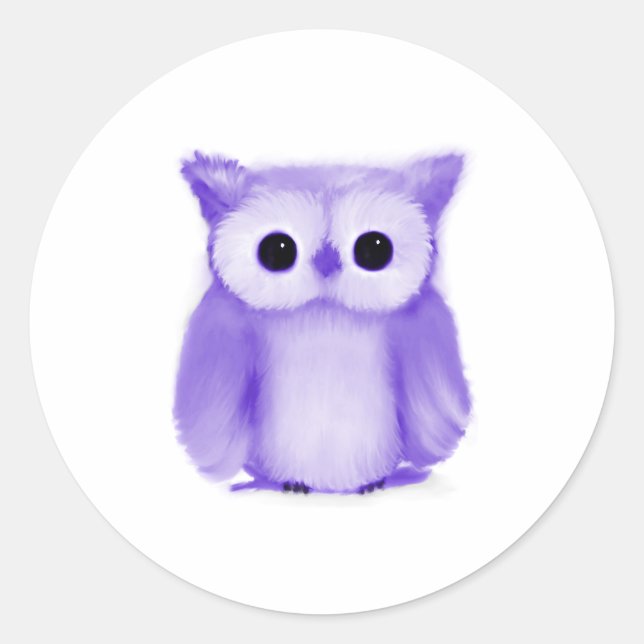 Adesivo Redondo Coruja Roxa (Frente)