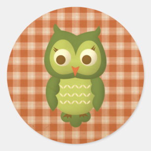 Adesivo Redondo Coruja sábia