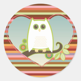 Adesivo Redondo Coruja Sempre Te Ama - Autocolantes