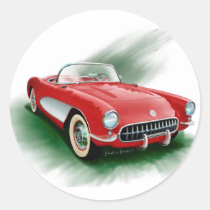 Adesivo Redondo Corvette 1957
