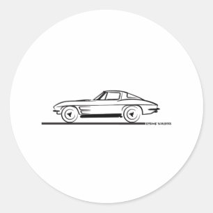 Adesivo Redondo Corvette Sting Ray Split 1963