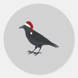 Adesivo Redondo Corvo de Natal