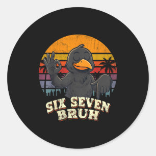 Adesivo Redondo Corvo Seis Sete Bruh 67