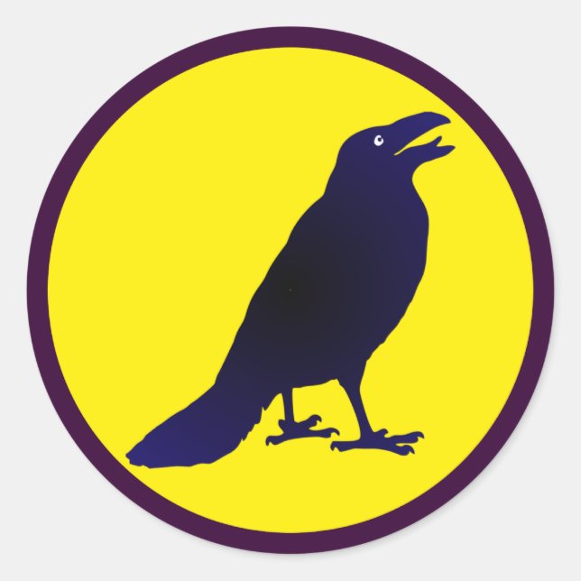 Adesivo Redondo Corvos corvos raven crow (Frente)