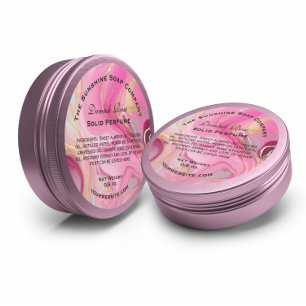 Adesivo Redondo Cosméticos Dourados do Mármaco, cor-de-rosa e escu