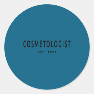 Adesivo Redondo Cosmetologista Est 2026 Escola de Beleza