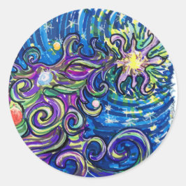 Adesivo Redondo Cosmic Christmas Tree