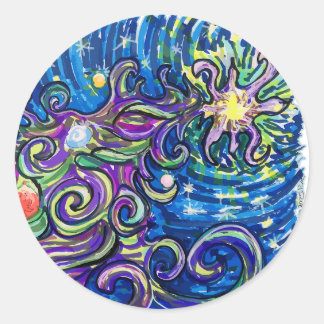 Adesivo Redondo Cosmic Christmas Tree