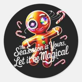 Adesivo Redondo Cosmic Gingerbread Sticker Magica Christmas