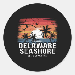 Adesivo Redondo Costa de Delaware Surfando no Delaware Surfista