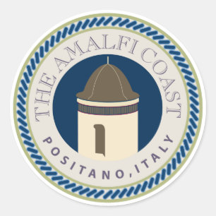 Adesivo Redondo Costa de viagem-Amalfi