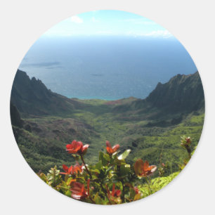 Adesivo Redondo Costa do Na Pali de Kauai