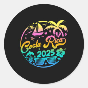 Adesivo Redondo Costa Rica 2025 Férias Familiares Praia Correspond
