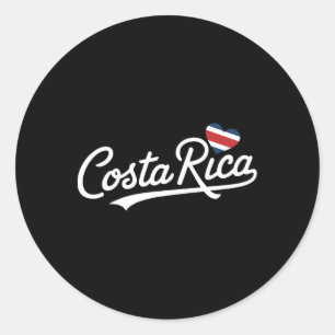 Adesivo Redondo Costa Rica Heart Vacation Tropical Pura Vida Costa