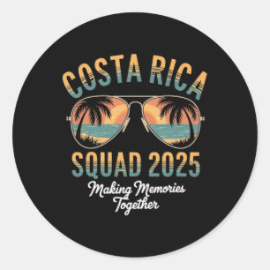 Adesivo Redondo Costa Rica Squad 2025 Vacation Tropical Pura Vida