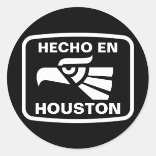 Adesivo Redondo Costume do personalizado do en Houston de Hecho