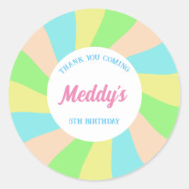 Adesivo Redondo Costume do retro pastel Whimsical