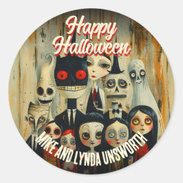 Adesivo Redondo Costumes Coquetéis 50 Envelope Halloween Selo