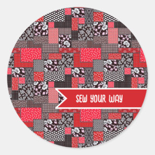 Adesivo Redondo Costura Personalizada Patchwork Costure ao Seu Gos