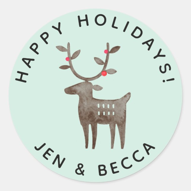 Adesivo Redondo Cóta-Cana-de-Água | Verde marinho ou qualquer cor (Frente)