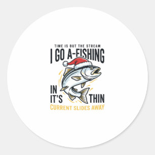 Adesivo Redondo Cota de fluxo de pesca de Natal Design