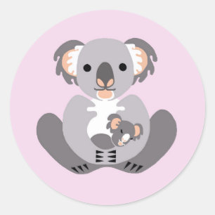Adesivo Redondo Cóta KOALA - Vida selvagem australiana - Marsupial