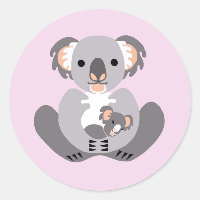 Adesivo Redondo Cóta KOALA - Vida selvagem australiana - Marsupial (Frente)
